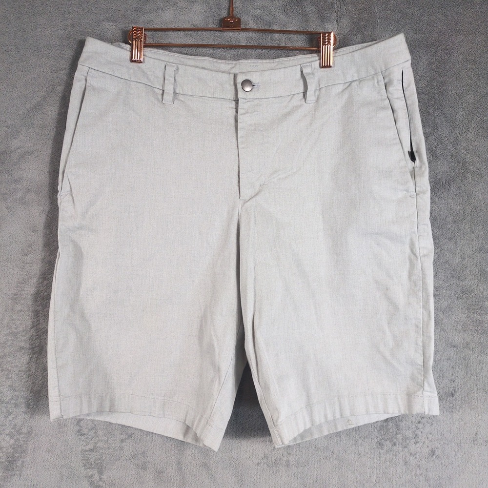 Lululemon Commission Shorts Mens 36 Light Gray Technical Chino 9 Inch Inseam